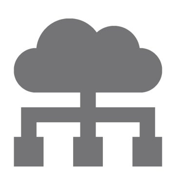 Bulut ağ düz vektör simgesi