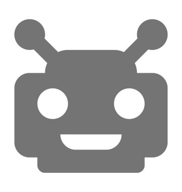 Robot yüz düz vektör simgesi