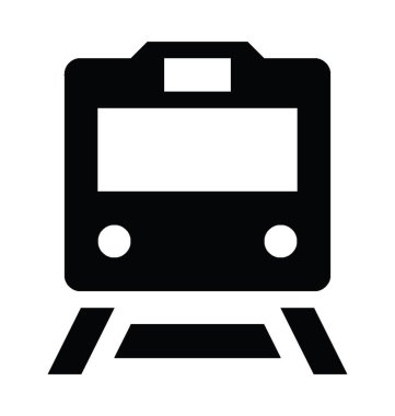 Tramvay düz vektör simgesi 