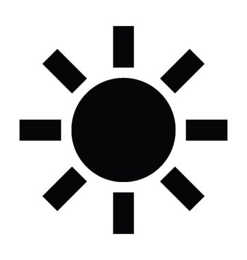 güneş düz vektör simgesi 