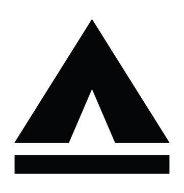 çadır düz vektör simgesi 