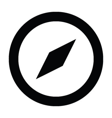 pusula düz vektör simgesi 