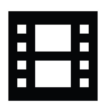 Film şeridi düz vektör simgesi 