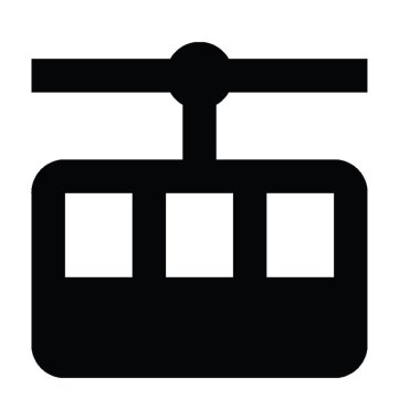 Chairlift düz vektör simgesi 