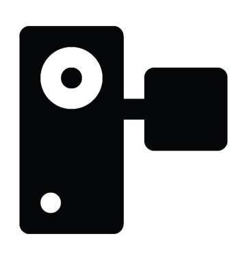 Video kamera düz vektör simgesi 