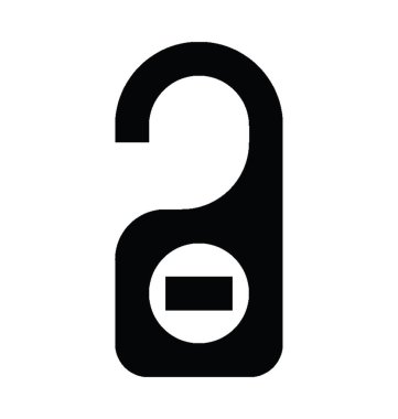 Kapı askı düz vektör simgesi 