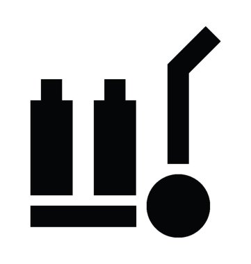 Hotel arabası düz vektör simgesi 