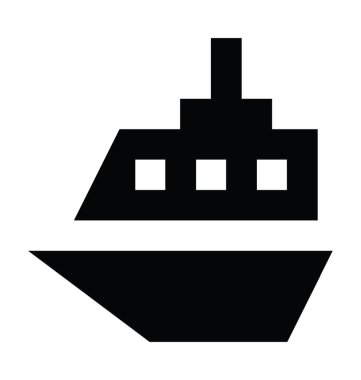 Gemi Düz Vektör Simgesi 