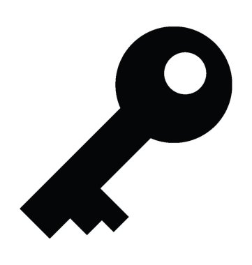 anahtar düz vektör simgesi 