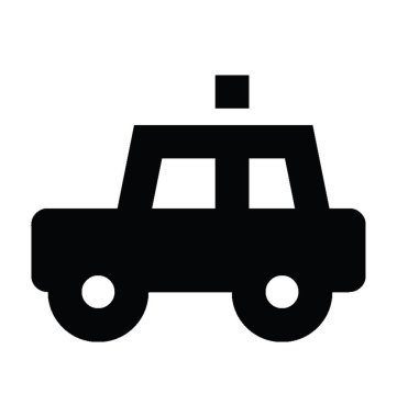 Taksi Düz Vektör Simgesi 