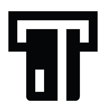 ATM Para Çekme düz vektör simgesi 