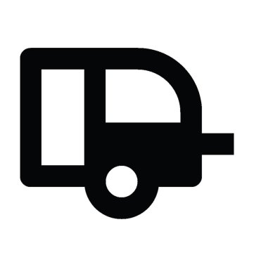 karavan düz vektör simgesi 