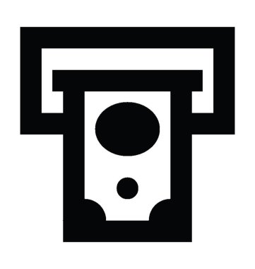 ATM Para Çekme düz vektör simgesi 