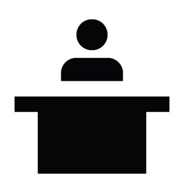 Resepsiyon düz vektör simgesi  