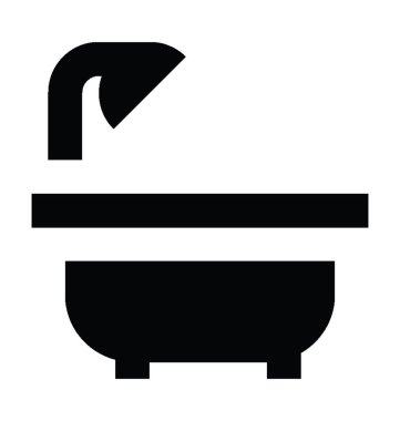 Küvet Düz Vektör Simgesi 