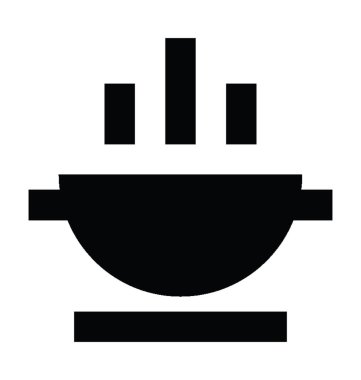 Sıcak yemek düz vektör simgesi