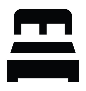 yatağın düz vektör simgesi