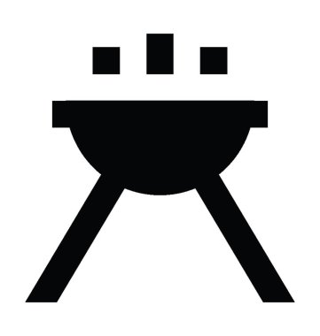 Barbekü ızgara düz vektör simgesi