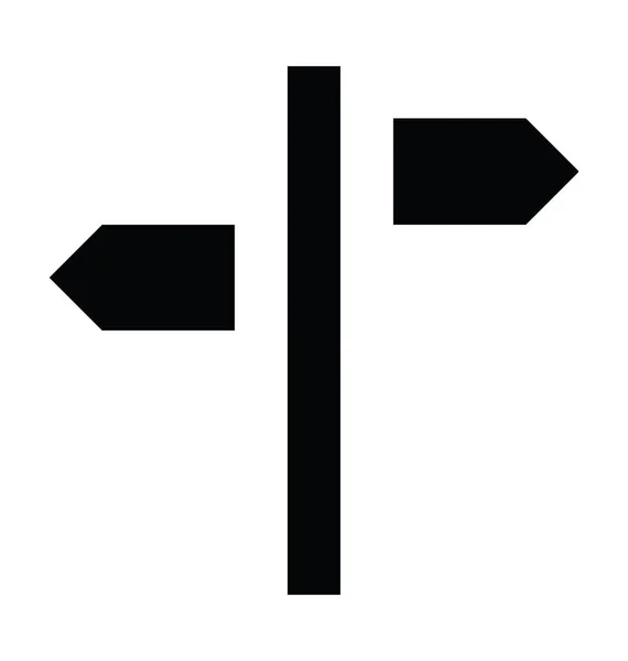 Signpost Flat Vector Icon — Stock Vector
