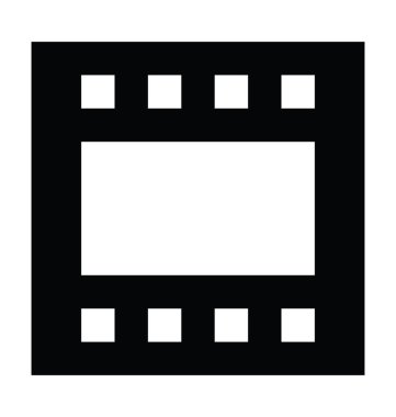 Film şeridi düz vektör simgesi