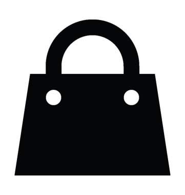 El çantası düz vektör simgesi