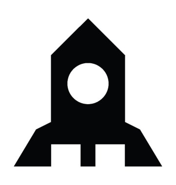 roket düz vektör simgesi