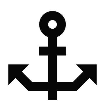 anchor düz vektör simgesi