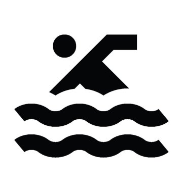 Yüzme düz vektör simgesi