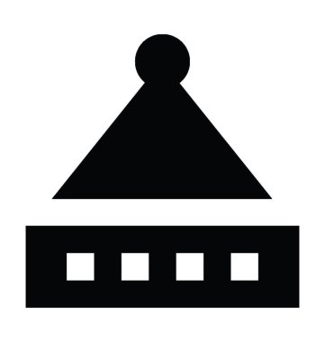 Rotunda düz vektör simgesi