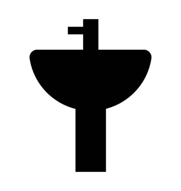 Lavabo düz vektör simgesi