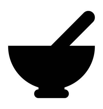 Harç havaneli düz vektör simgesi