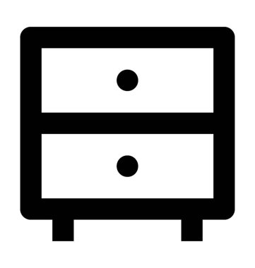 Çekmeceler düz vektör simgesi