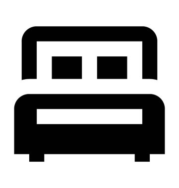 yatağın düz vektör simgesi