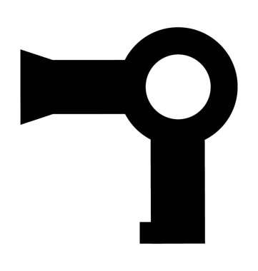 Saç kurutma makinesi düz vektör simgesi