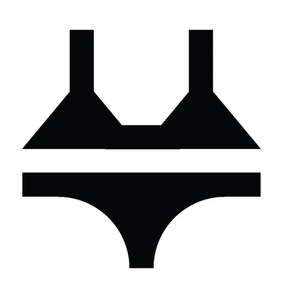 Bikini Piatto Icona Vettoriale — Vettoriale Stock