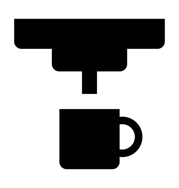 Koffiemachine Platte Vector Icon — Stockvector