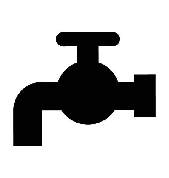 Water Tap Platte Vector Icon — Stockvector
