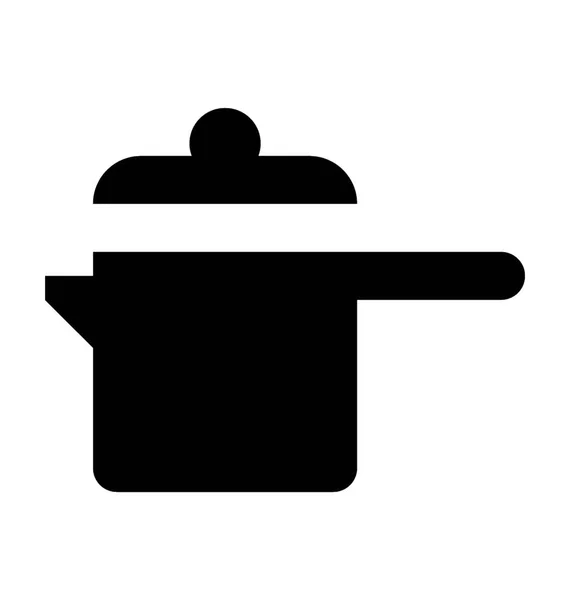 Vector Plano Olla Cocina Icono — Vector de stock