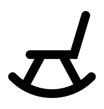 Sallanan sandalye düz vektör simgesi