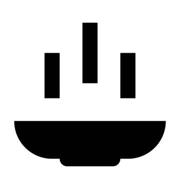 Çorba kase düz vektör simgesi