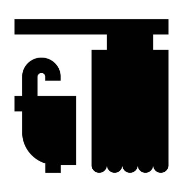 Küvet Düz Vektör Simgesi