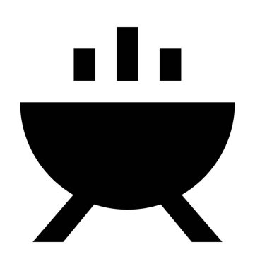 Barbekü ızgara düz vektör simgesi