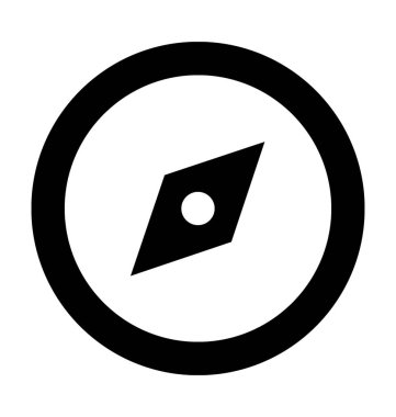 pusula düz vektör simgesi