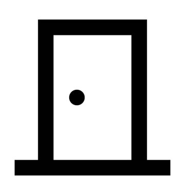 Kapalı kapının düz vektör simgesi