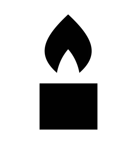 Icône Vecteur Plat Flamme Bougie — Image vectorielle