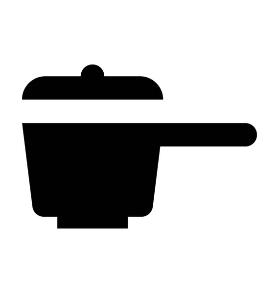 Saucepan Flat Vector Icon — Stock Vector