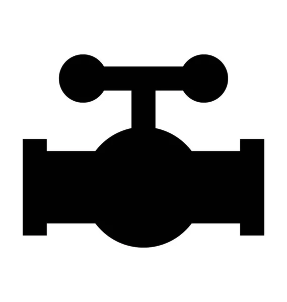 Water Valve Flat Vector Icon — Stock Vector