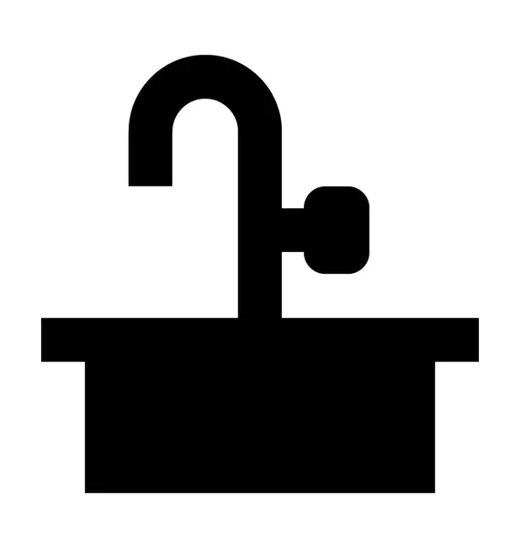 Waschbecken Flache Vektor Symbol — Stockvektor
