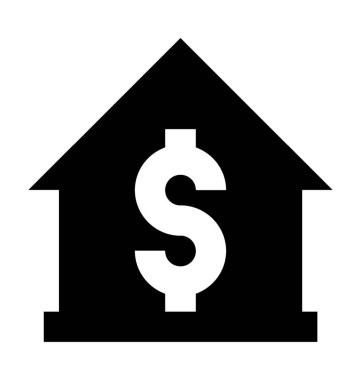 Banka Binası düz vektör simgesi 