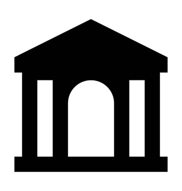 Adliye düz vektör simgesi 